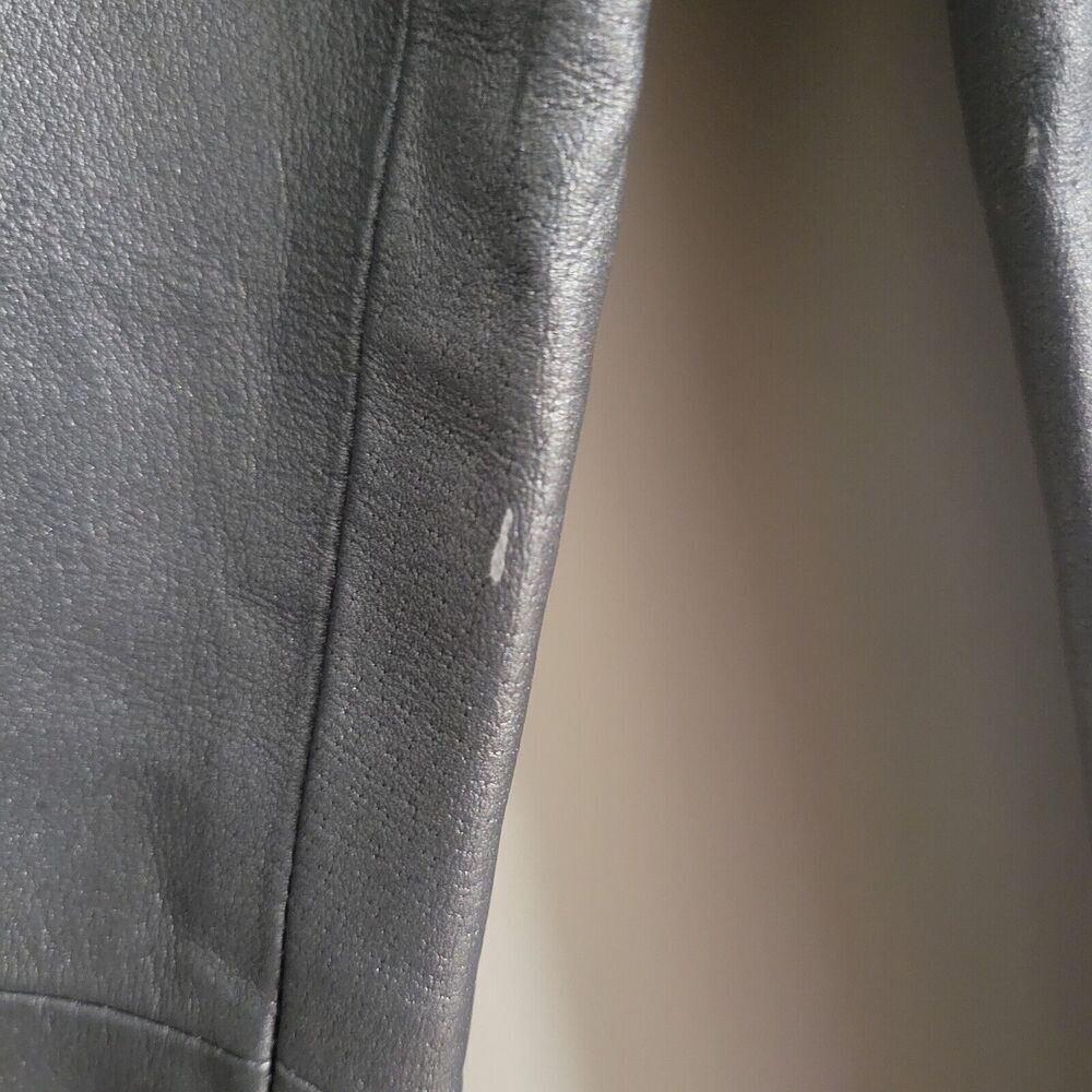 Vintage Forenza Size 16 Leather Pants  Silver Cigarette High Rise Disco - Picture 10 of 11